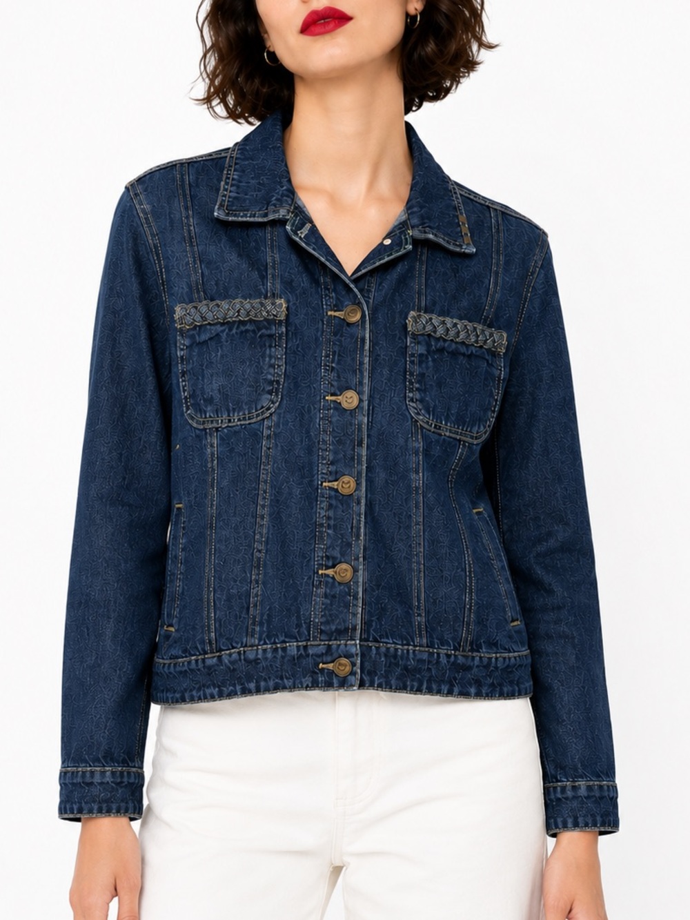 Dark Blue Denim Jean Jacket - Classic Women's Jean Jacket